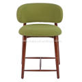 Italian minimalist bar chair green fabric bar stool